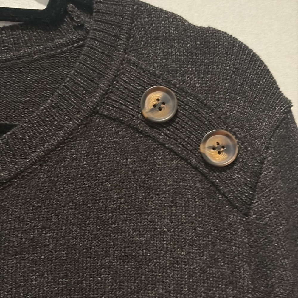 Pink Clover - Carson crew neck Button Detail Sweater. Dark Grey. XXL - Picture 6 of 14